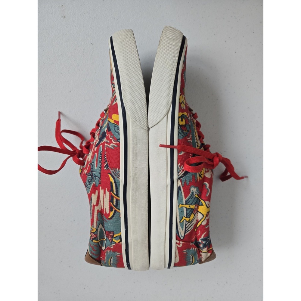 Polo Ralph Lauren Men's 10.5D Thorton III Canvas Aloha Hawaiian‎ Lace Up Flats - Picture 5 of 11